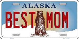 Best Mom Alaska State Background Novelty Metal License Plate