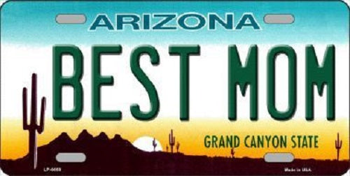 Best Mom Arizona Background Novelty Metal License Plate