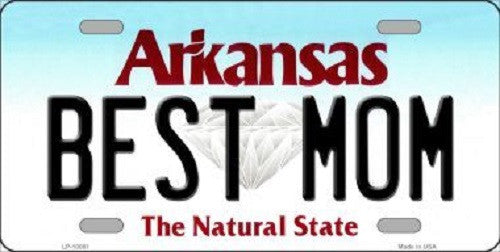 Best Mom Arkansas Background Novelty Metal License Plate