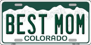 Best Mom Springs Colorado Background Novelty Metal License Plate