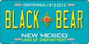 Black Bear New Mexico Teal Novelty Metal License Plate