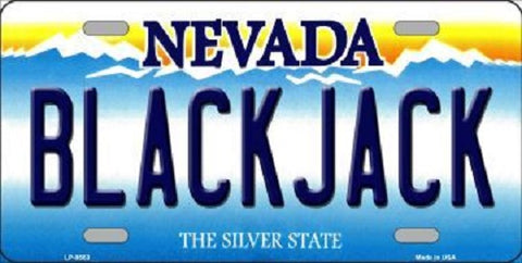 Black Jack Nevada Background Novelty Metal License Plate