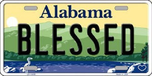 Blessed Alabama Background Novelty Metal License Plate