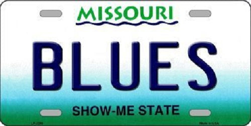 Blues Missouri State Metal Novelty License Plate