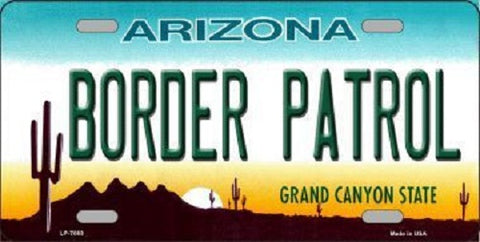 Border Patrol Arizona State Novelty Metal License Plate