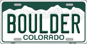 Boulder Colorado Background Novelty Metal License Plate