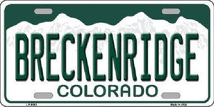 Breckenridge Colorado Background Novelty Metal License Plate