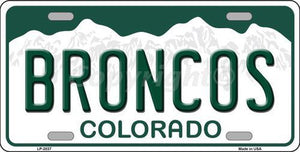Broncos Colorado State Background Novelty Metal License Plate