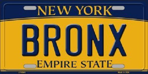 Bronx New York Background Novelty Metal License Plate