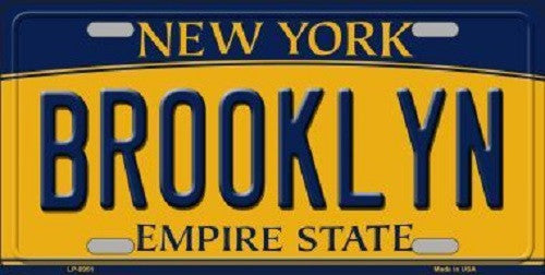 Brooklyn New York Background Novelty Metal Novelty License Plate