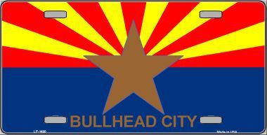 Bullhead City Arizona State Flag Metal Novelty License Plate