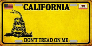 California Don't Tread On Me Novelty Metal License Plate