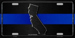 California Thin Blue Line Novelty Metal License Plate
