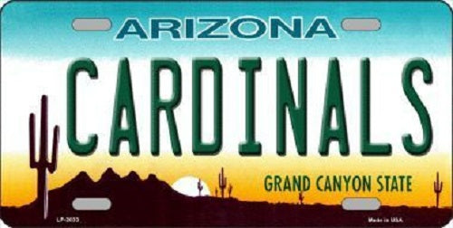 Cardinals Arizona State Novelty Metal License Plate