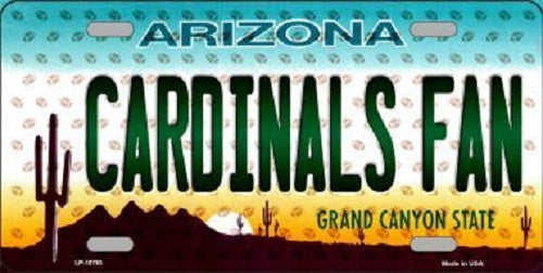 Cardinals Fan Arizona Background Novelty Metal License Plate