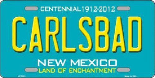 Carlsbad New Mexico Teal Novelty Metal License Plate