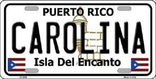 Carolina Puerto Rico Metal Novelty License Plate