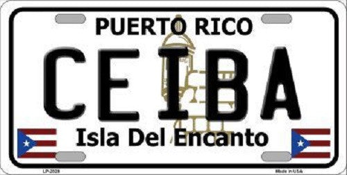 Ceiba Puerto Rico Metal Novelty License Plate