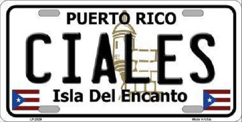 Ciales Puerto Rico Metal Novelty License Plate