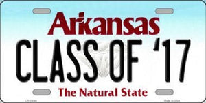 Class Of 17 Arkansas Background Novelty Metal License Plate