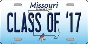 Class Of 17 Missouri Background Novelty Metal License Plate