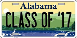 Class of '17 Alabama Background Novelty Metal License Plate