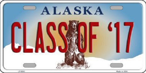 Class of 17 Alaska State Background Novelty Metal License Plate