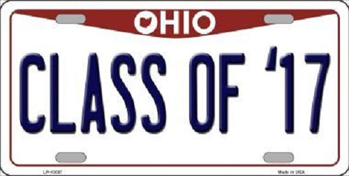 Class of '17 Ohio Background Novelty Metal License Plate