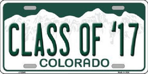Class of '17 Springs Colorado Background Novelty Metal License Plate