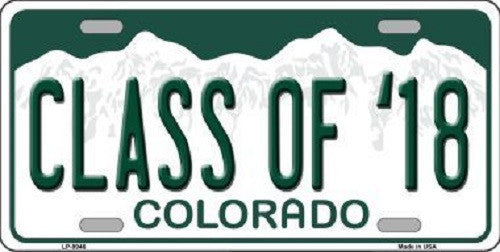 Class of '18 Colorado Background Novelty Metal License Plate