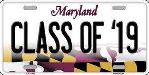 Class of '19 Maryland Metal Novelty License Plate