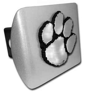 Clemson Brushed Metal Hitch Cover