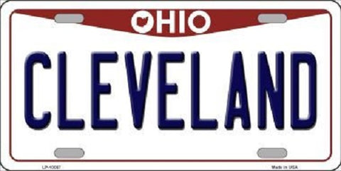 Cleveland Ohio Background Novelty Metal License Plate