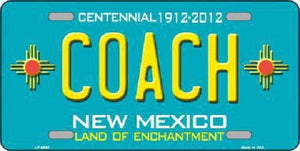 Coach New Mexico Novelty Metal License Plate