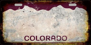 Colorado Background Rusty Novelty Metal License Plate
