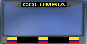 Columbia Flag Black License Plate Frame