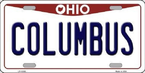 Columbus Ohio Background Novelty Metal License Plate