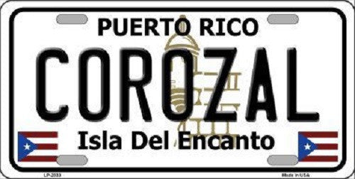 Corozal Puerto Rico Metal Novelty License Plate