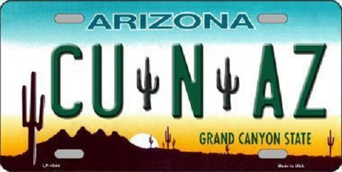 Cu N Az Arizona Novelty Metal License Plate