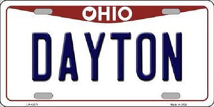 Dayton Ohio Background Novelty Metal License Plate