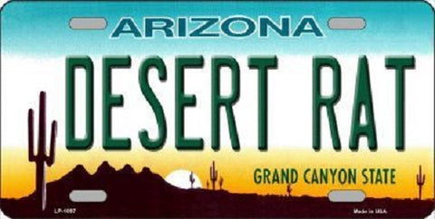 Desert Rat Arizona Novelty Metal License Plate