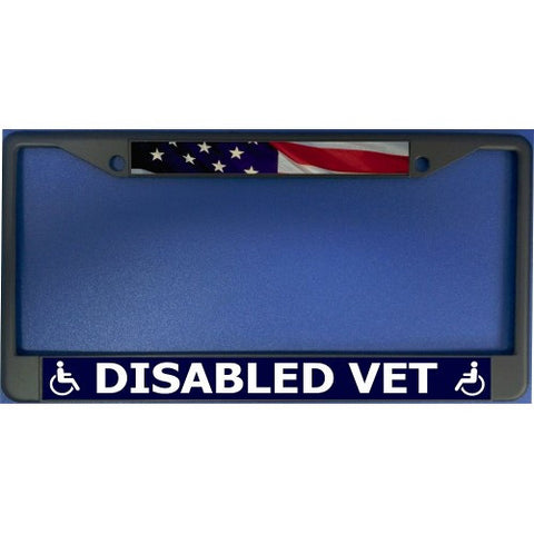 Disabled Vet Black License Plate Frame