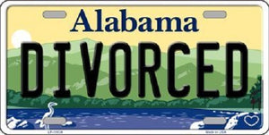 Divorced Alabama Background Novelty Metal License Plate