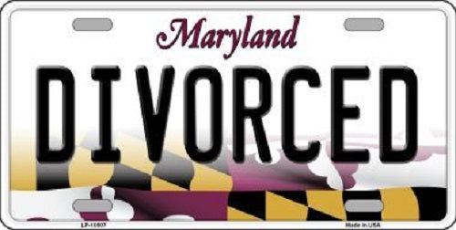 Divorced Maryland Metal Novelty License Plate