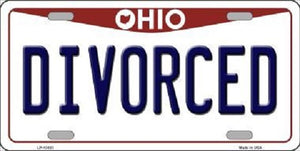Divorced Ohio Background Novelty Metal License Plate