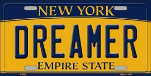 Dreamer New York Background Novelty Metal License Plate