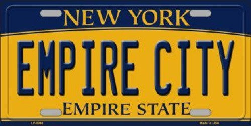 Empire City New York Background Novelty Metal License Plate