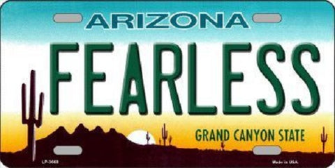 Fearless Arizona Novelty Metal License Plate