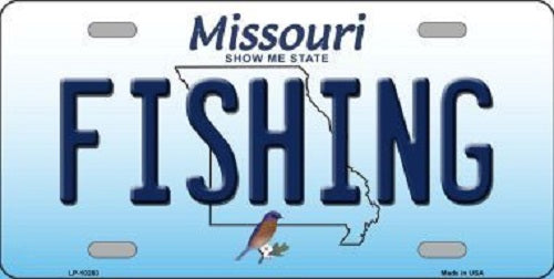 Fishing Missouri Background Novelty Metal License Plate