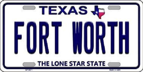 Fort Worth Texas Background Novelty Metal License Plate